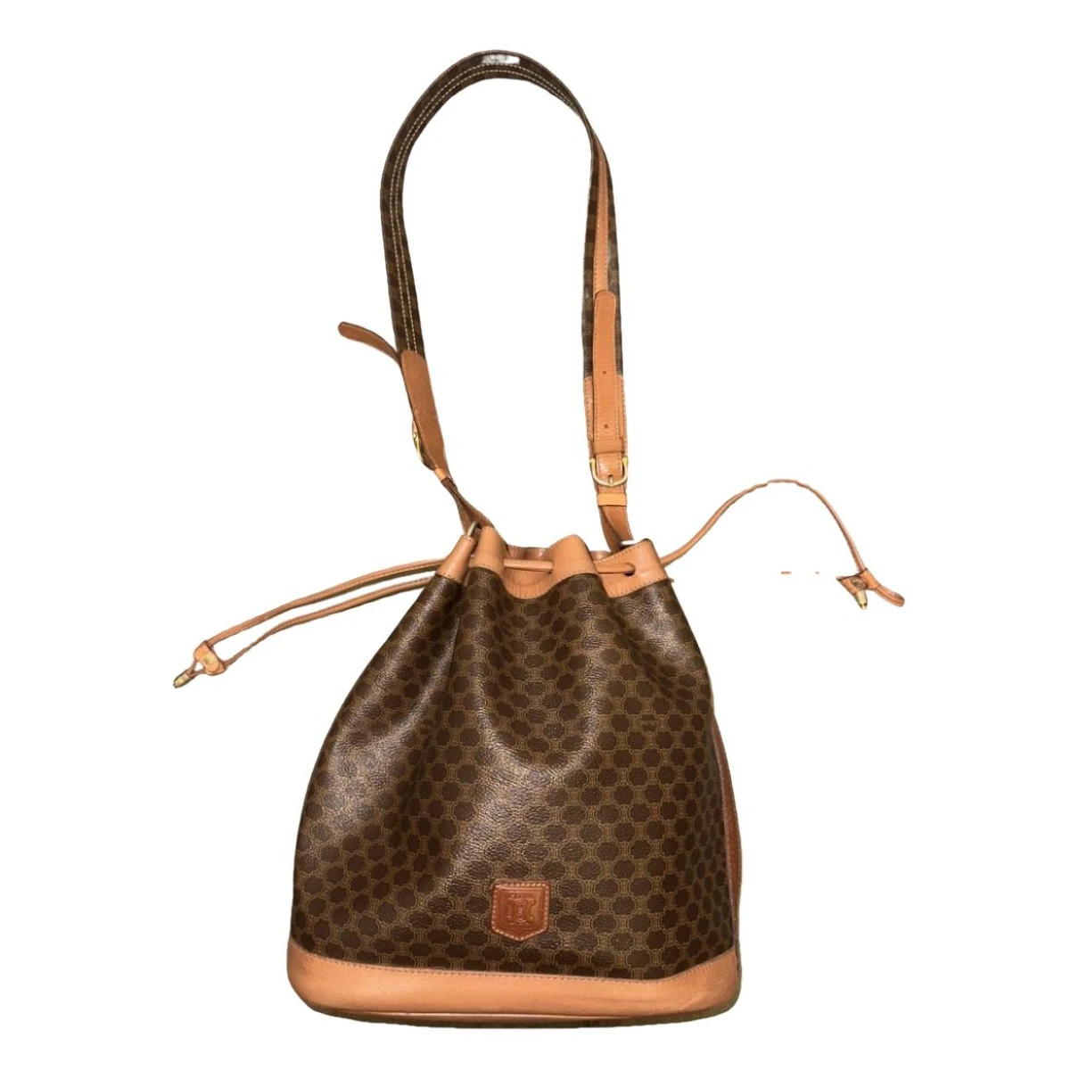 Pre-owned Celine Triomphe Vintage Leather Crossbody Bag In Brown