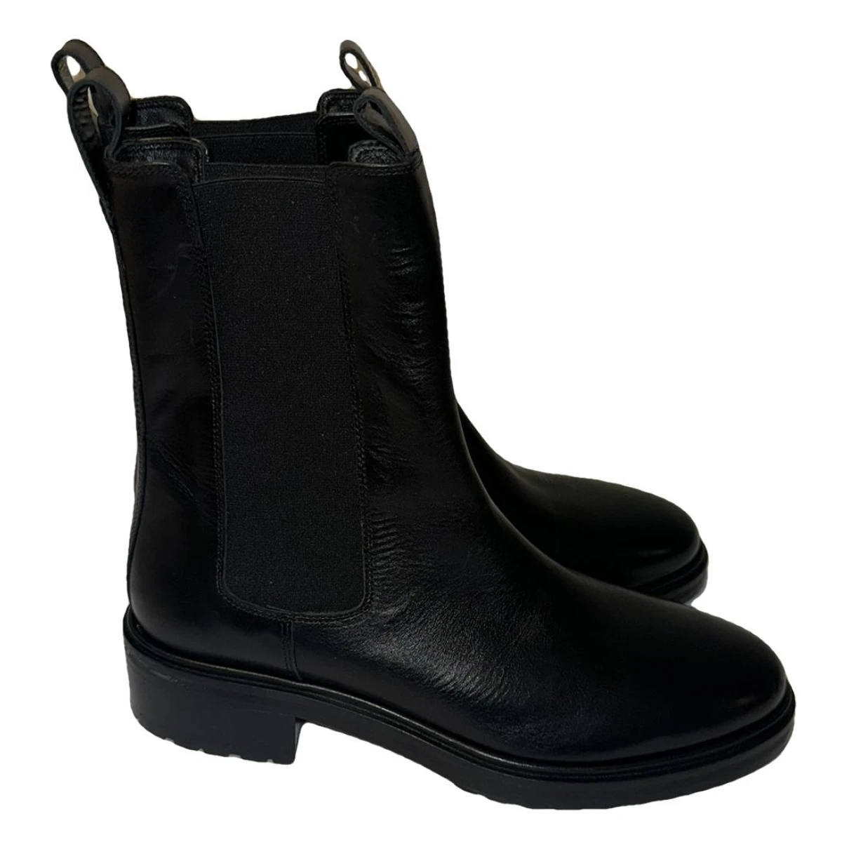 Pre-owned Aeyde Leather Boots In Black