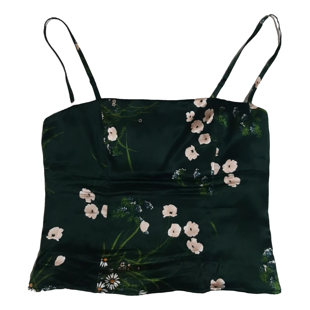 Pre-owned Reformation Silk Camisole In Green