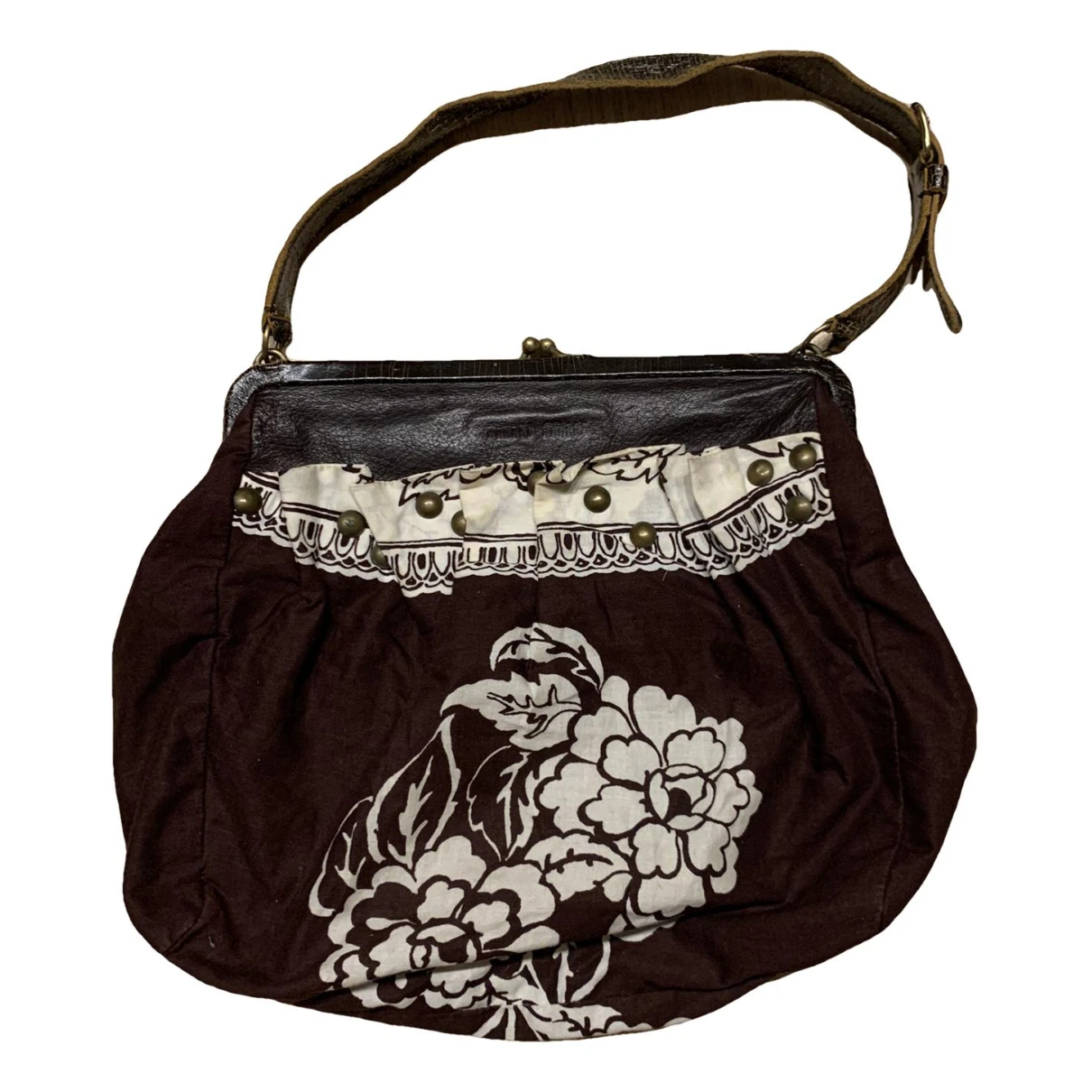 Pre-owned Miu Miu Cloth Handbag In Brown