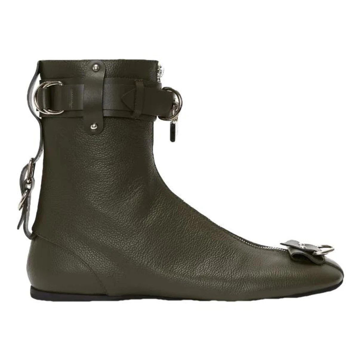 Pre-owned Jw Anderson Leather Boots In Khaki