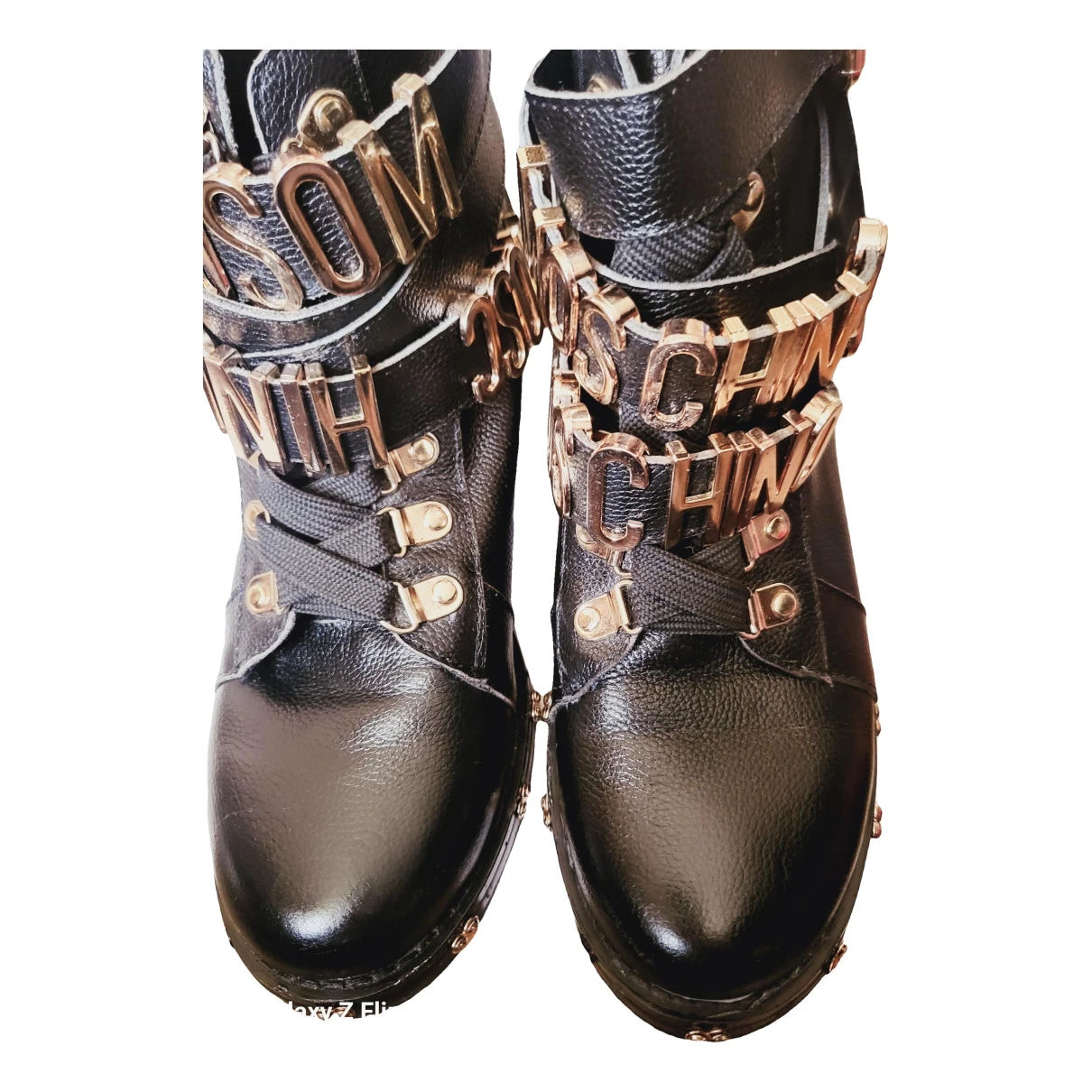 Pre-owned Moschino Leather Boots In Gold