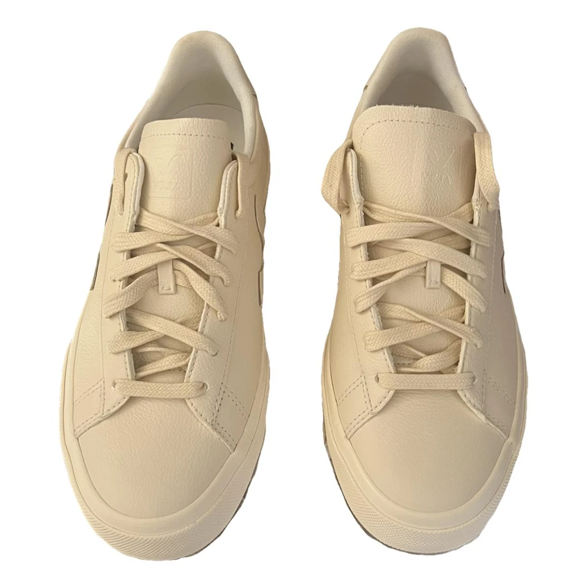 Pre-owned Vejas Leather Trainers In Beige