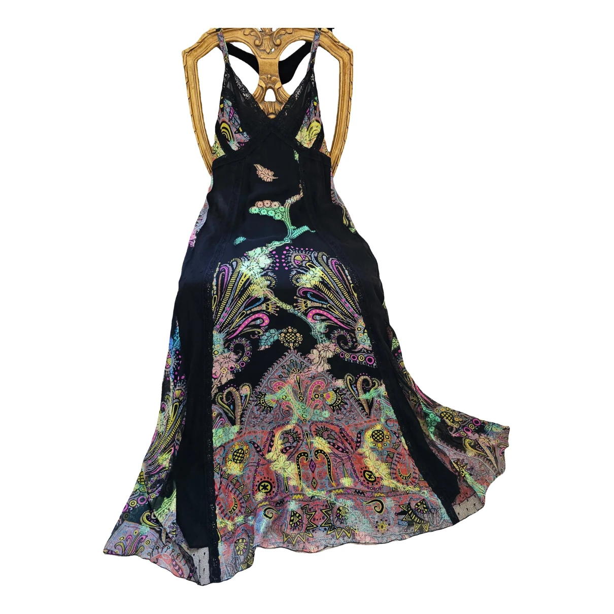 Pre-owned Etro Silk Maxi Dress In Multicolour