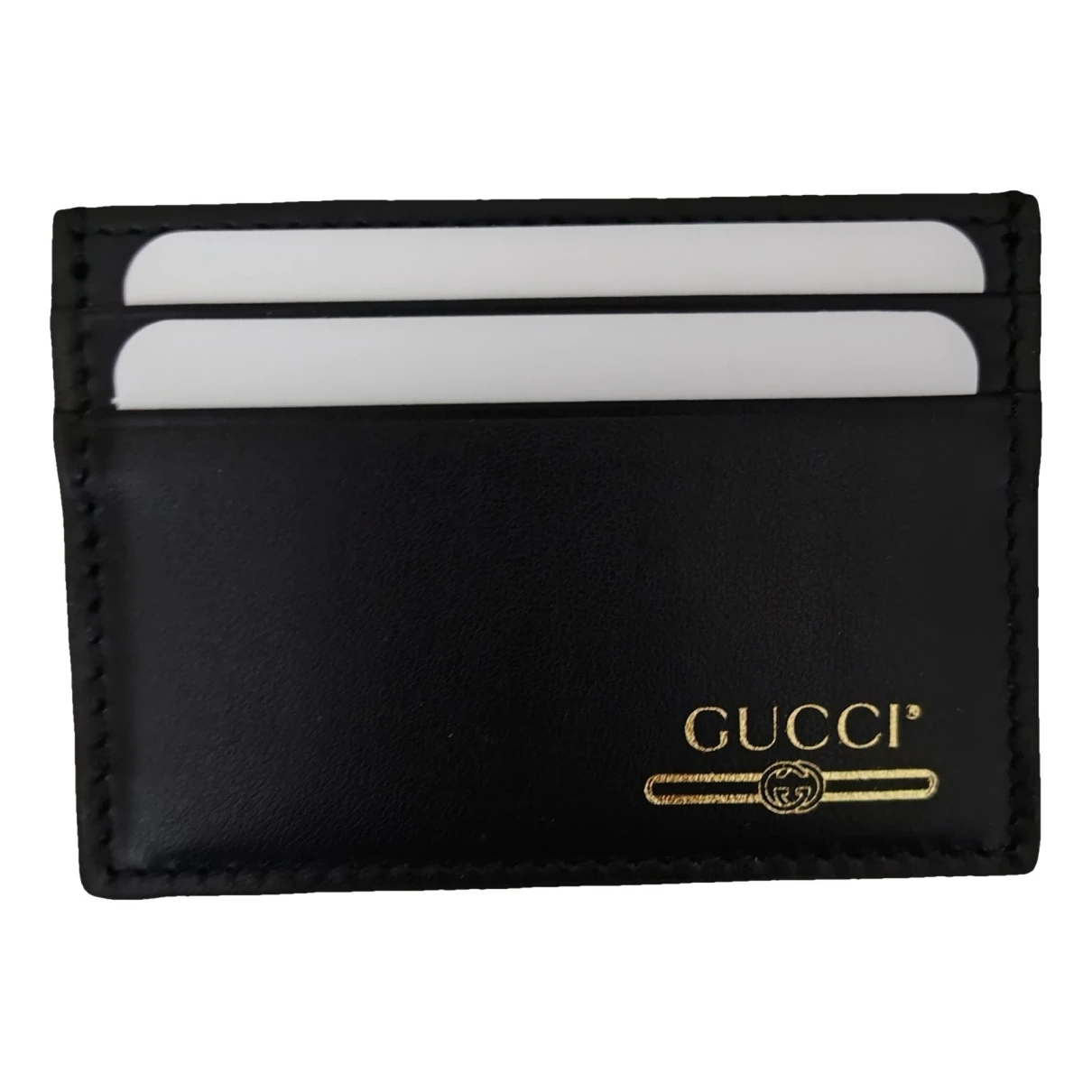 Pre-owned Gucci Ophidia Leather Small Bag In Black