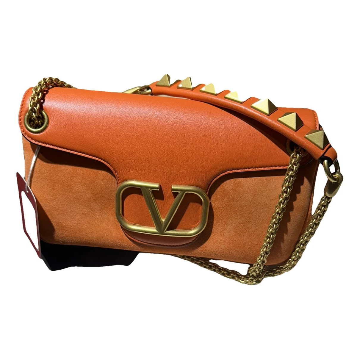 Pre-owned Valentino Garavani Loco Leather Handbag In Orange