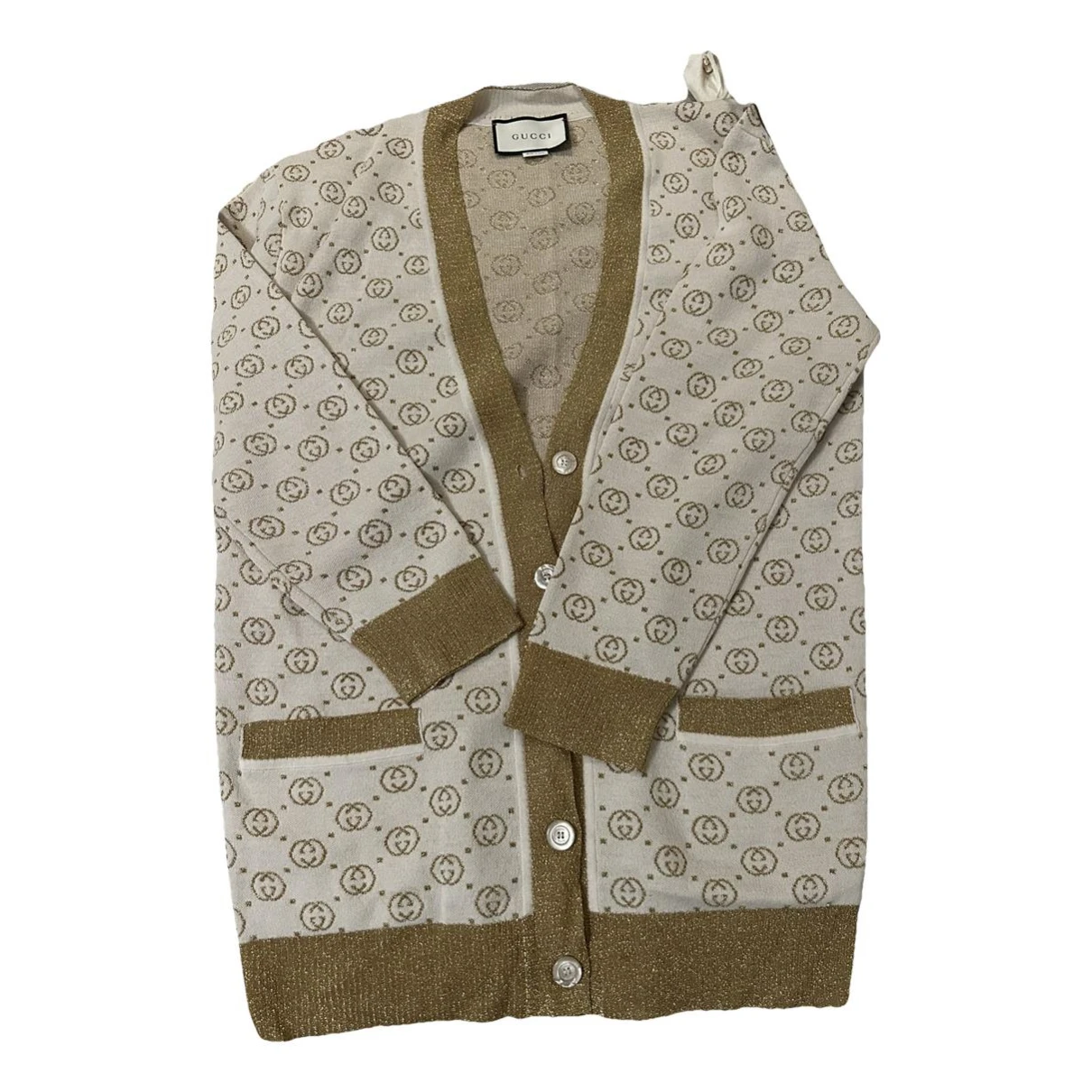 Pre-owned Gucci Cardigan In Beige