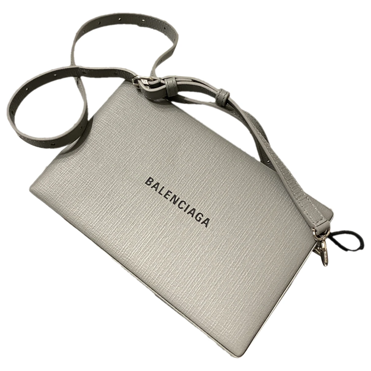 Pre-owned Balenciaga Camera Leather Crossbody Bag In Grey