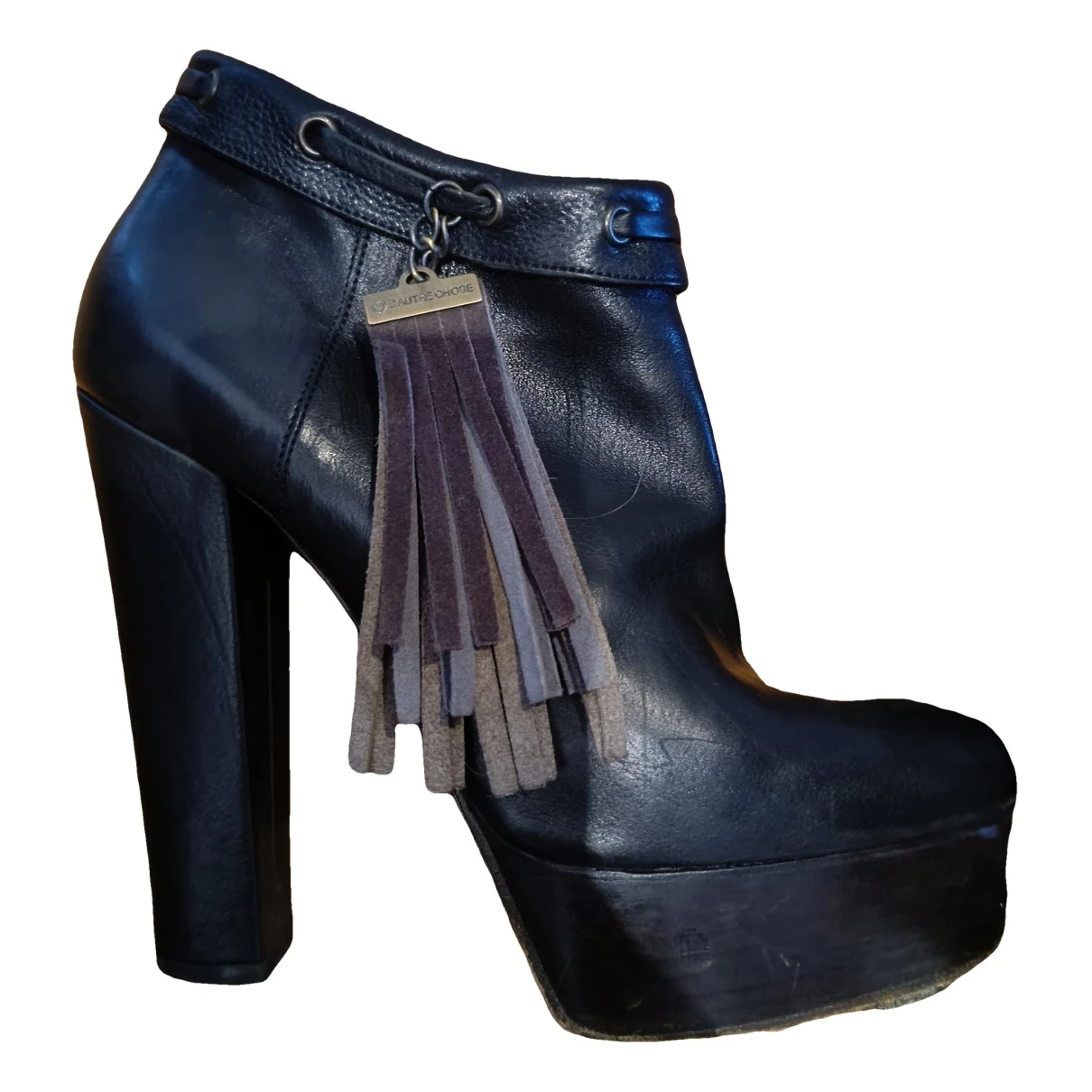 Pre-owned L'autre Chose Leather Heels In Black