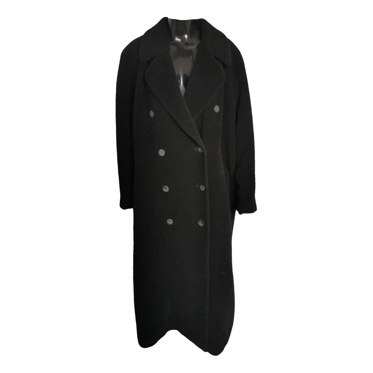 Pre-owned Karl Lagerfeld Wool Trench Coat In Black