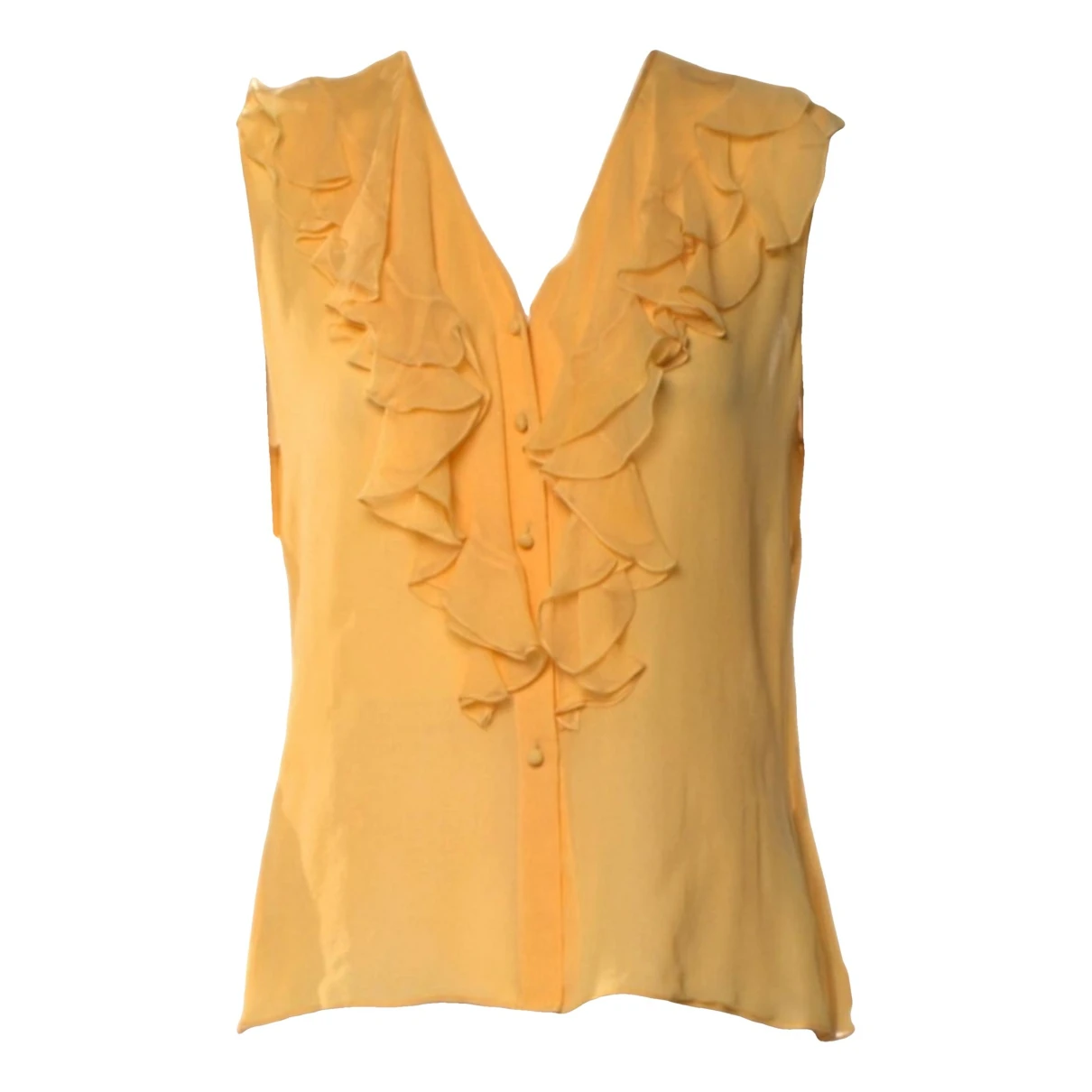 Pre-owned Oscar De La Renta Silk Blouse In Yellow