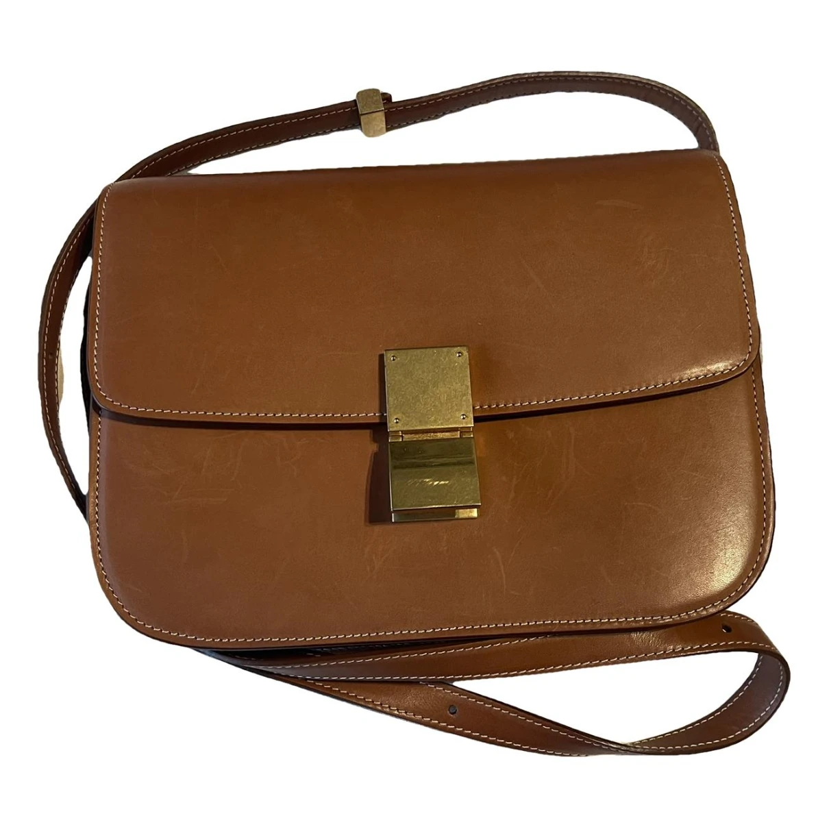 Pre-owned Celine Classic Leather Crossbody Bag In Camel