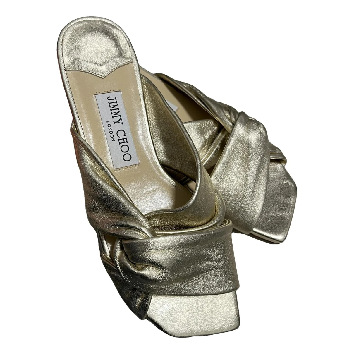 Pre-owned Jimmy Choo Leather Mules In Gold