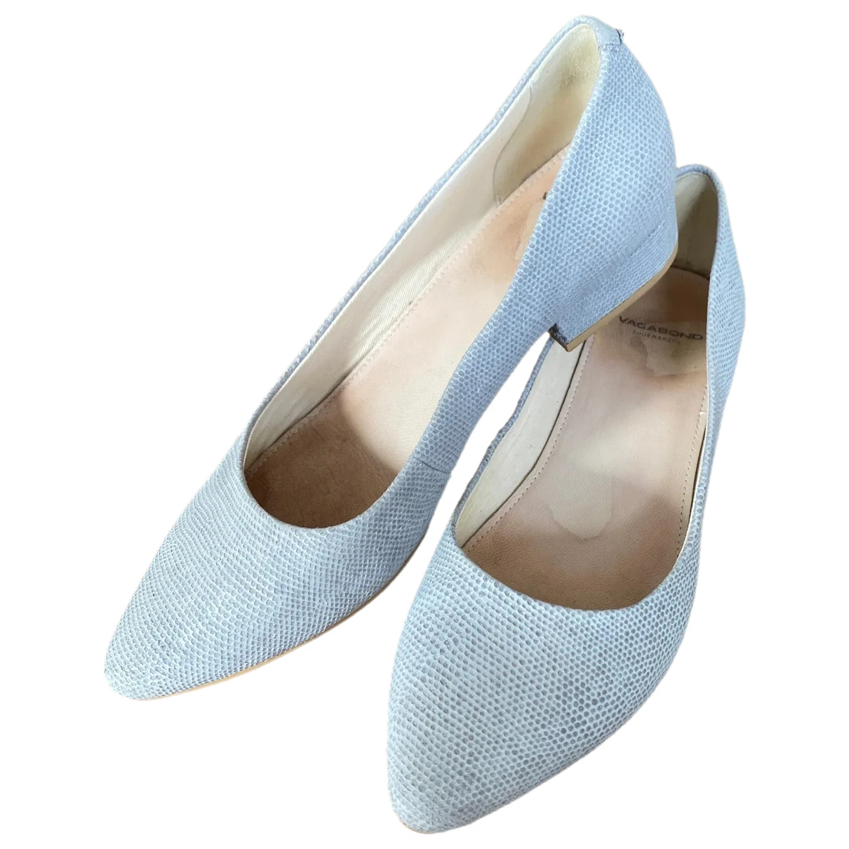 Pre-owned Vagabond Leather Ballet Flats In Grey