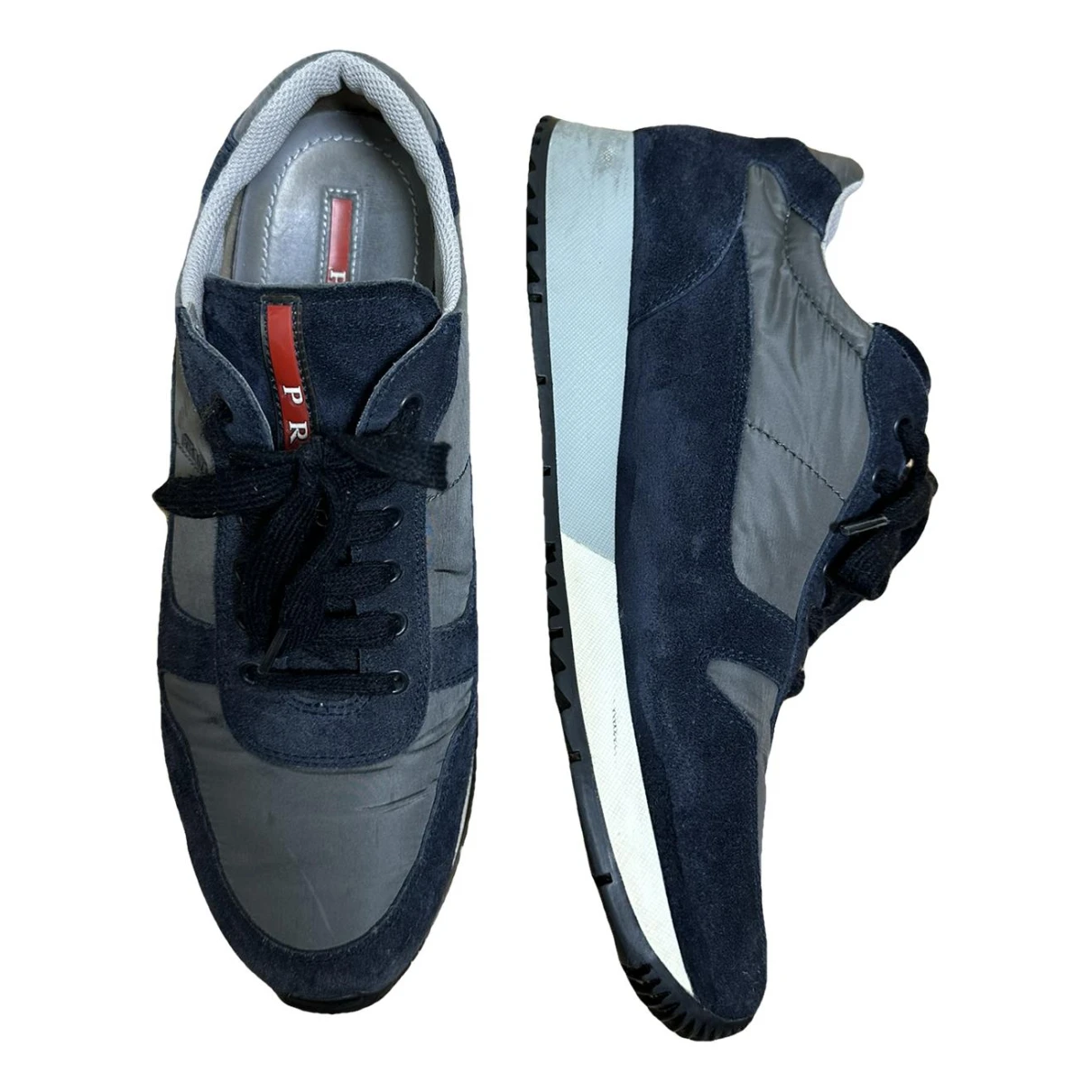 Pre-owned Prada Trainers In Navy