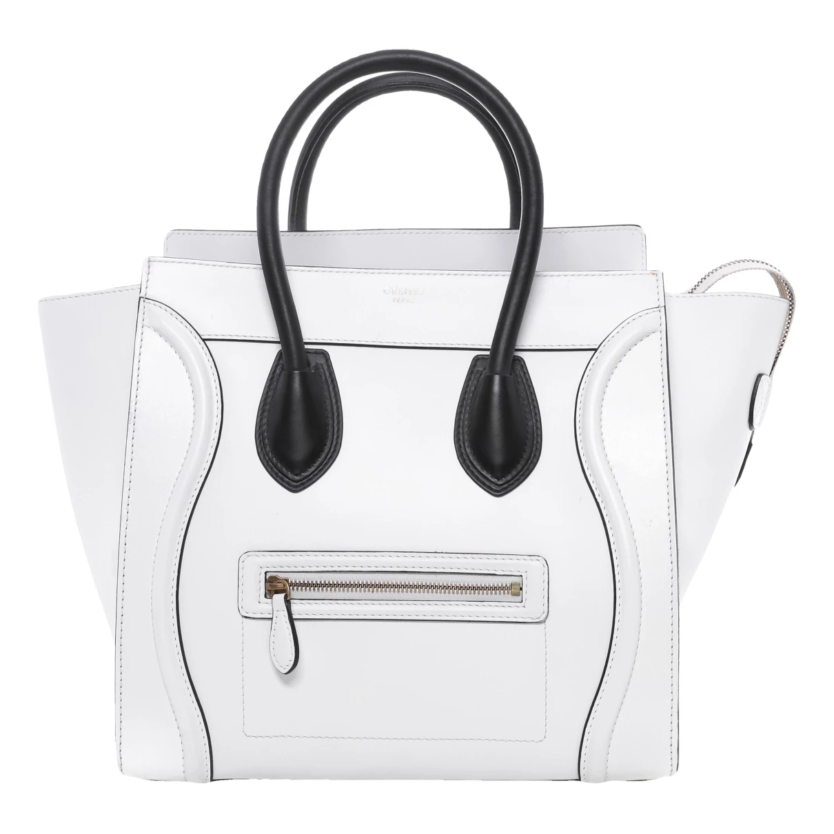 Pre-owned Celine Luggage Leather Bag In White