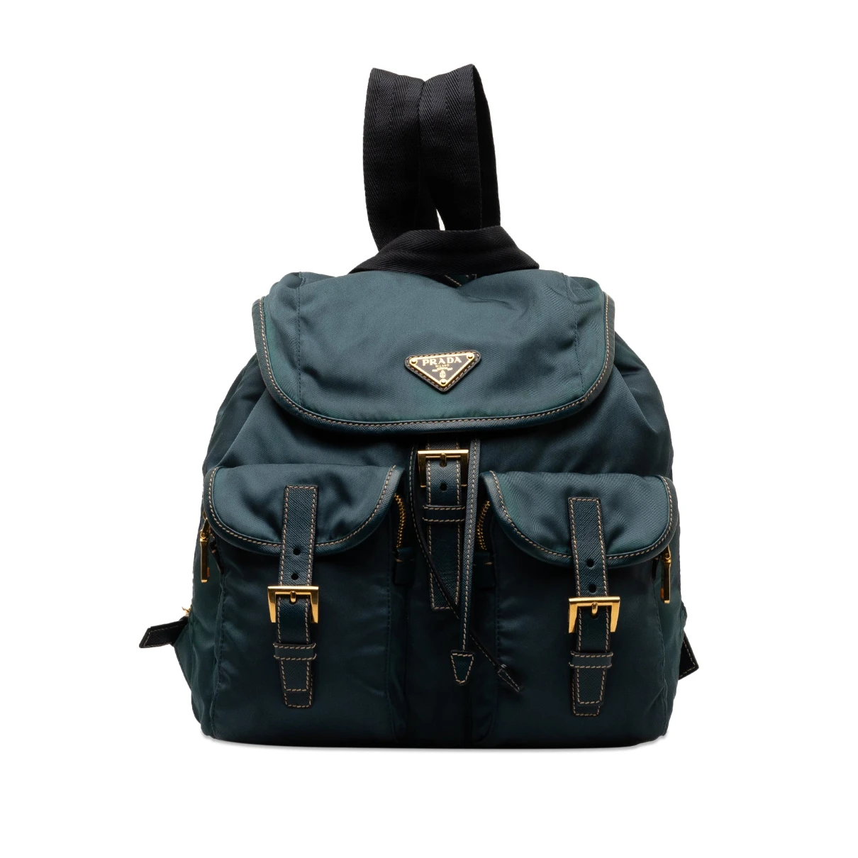 Pre-owned Prada Leather Backpack In Blue