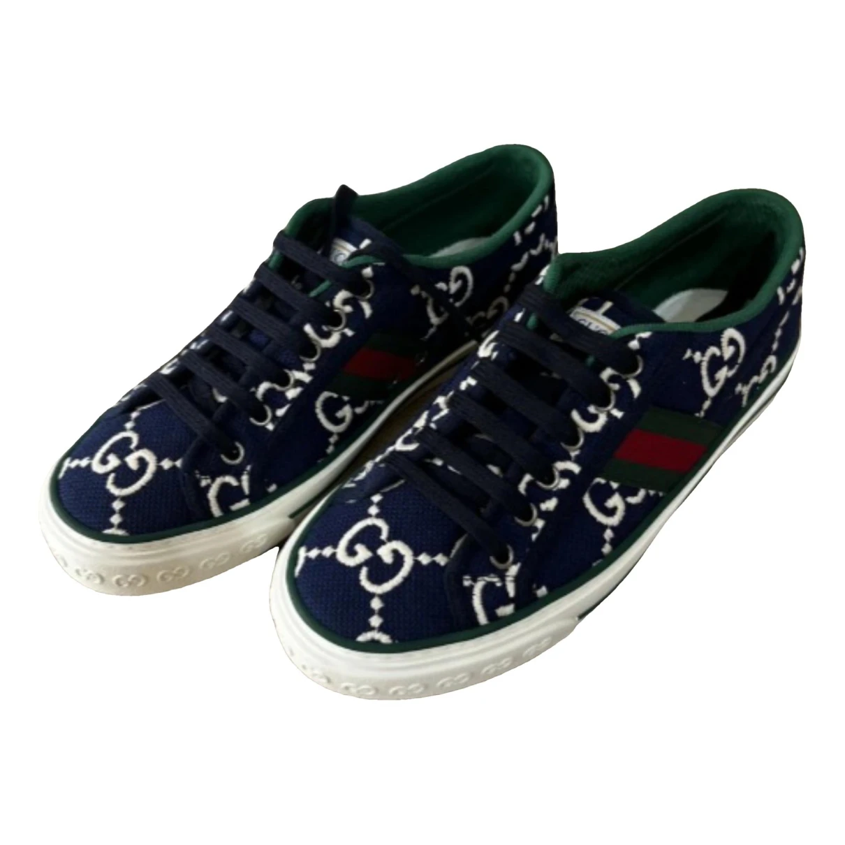 Pre-owned Gucci Tennis 1977 Cloth Trainers In Blue