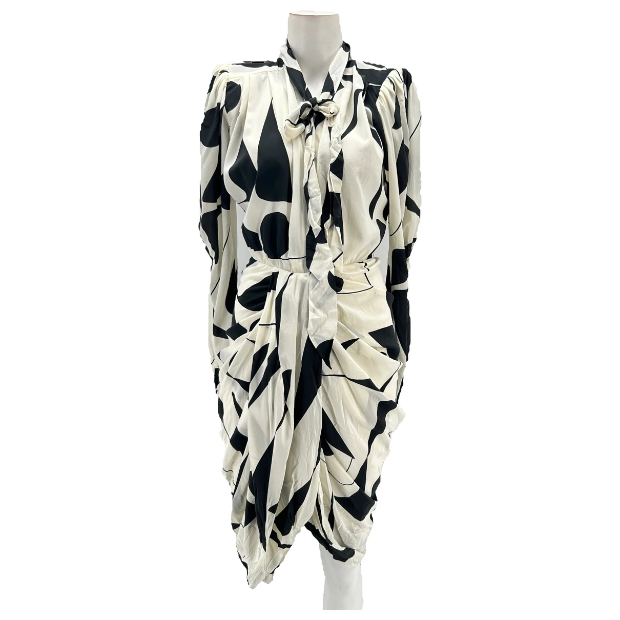 Pre-owned Isabel Marant Silk Mid-length Dress In White