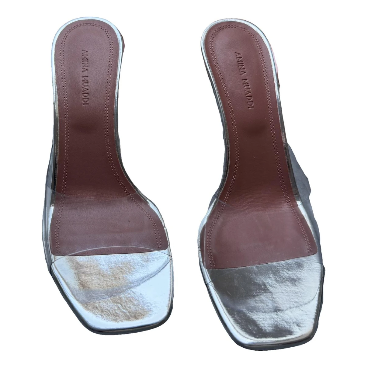 shoes Amina Muaddi sandals Lupita for Female Leather 37.5 EU. Used condition