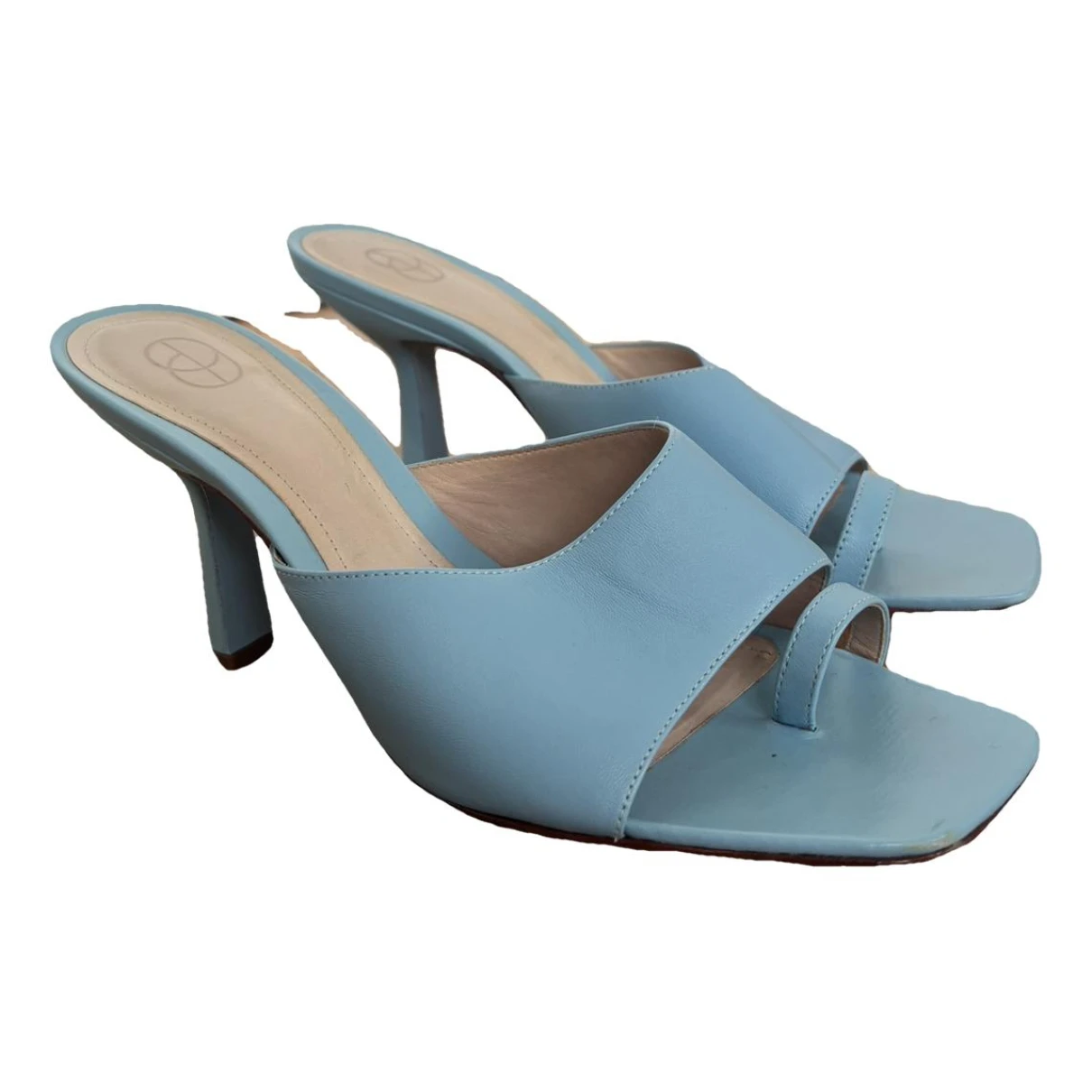 Pre-owned Porte & Paire Leather Sandal In Blue