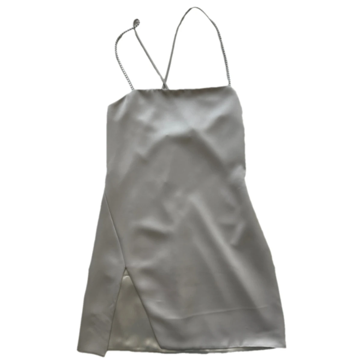 Pre-owned Attico Mini Dress In Silver