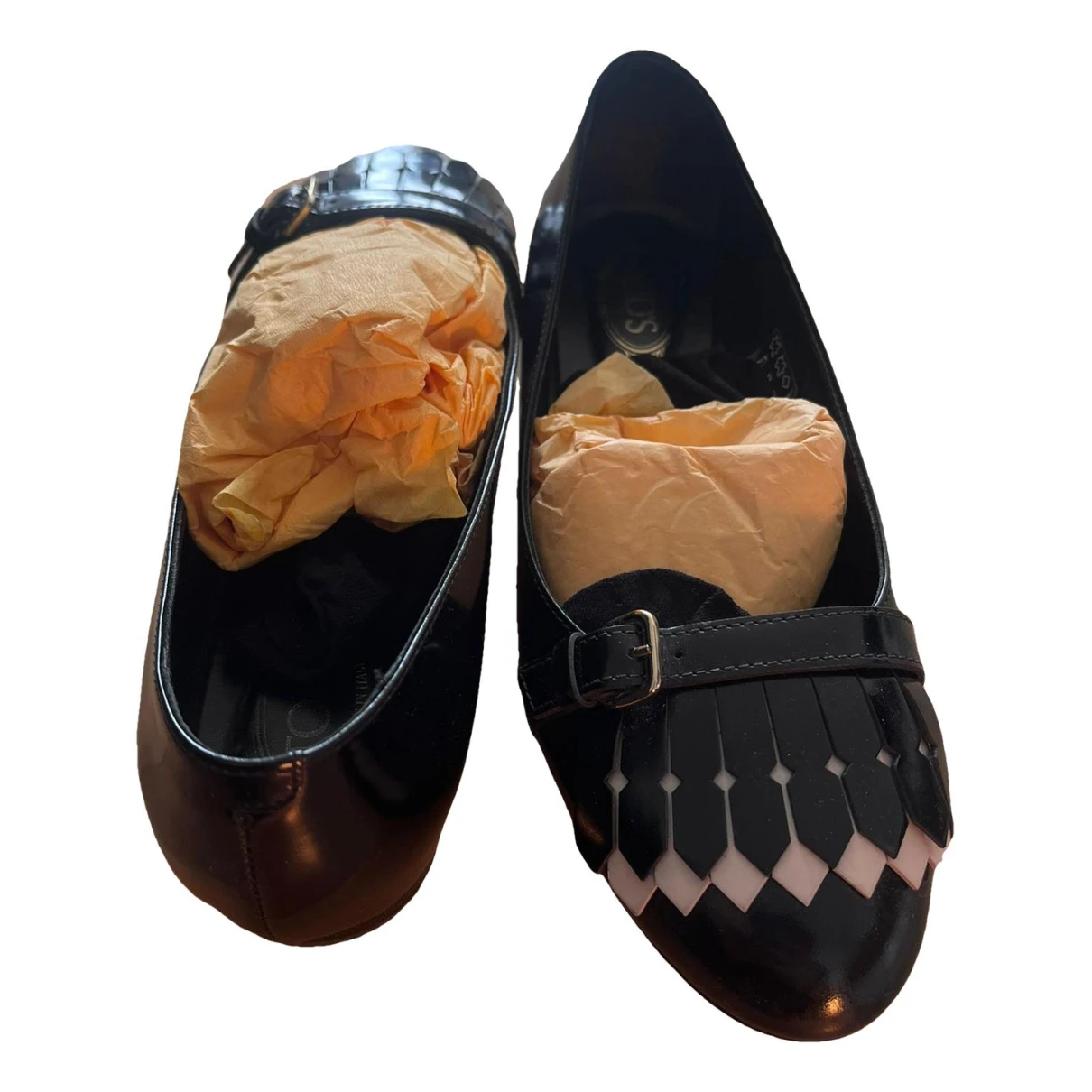 Pre-owned Tod's Leather Ballet Flats In Black
