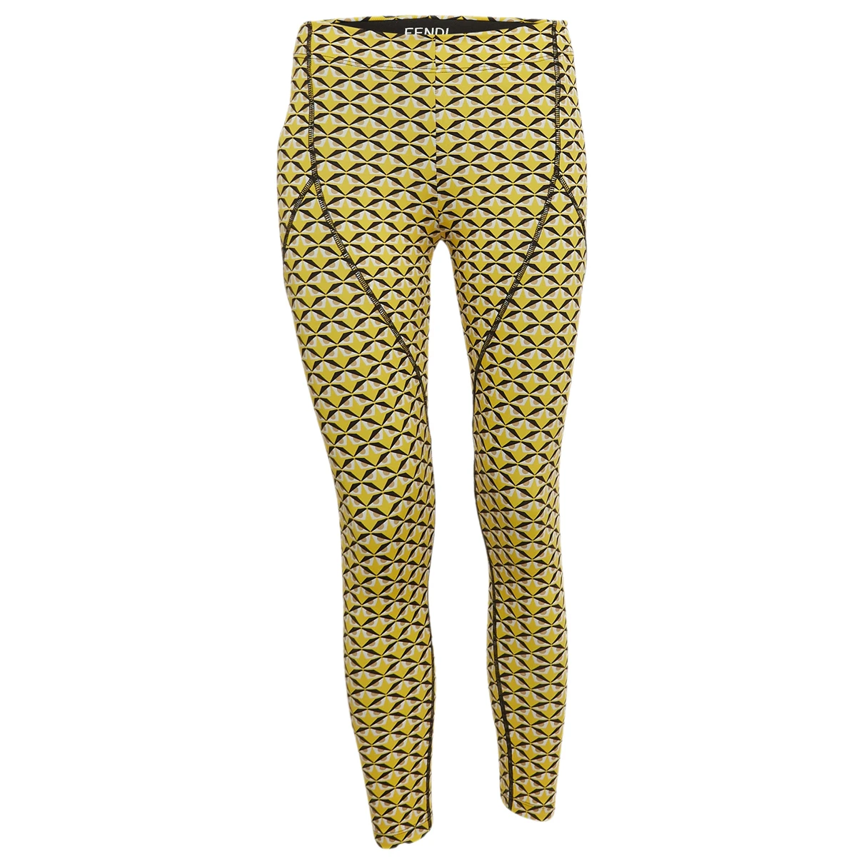Pre-owned Fendi Cloth Trousers In Yellow