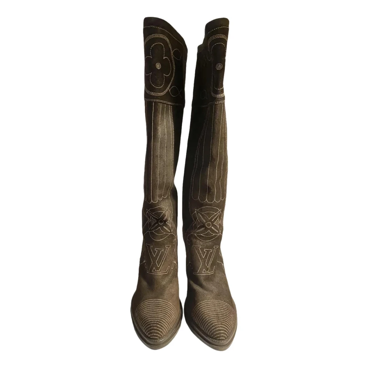 Pre-owned Louis Vuitton Western Boots In Brown
