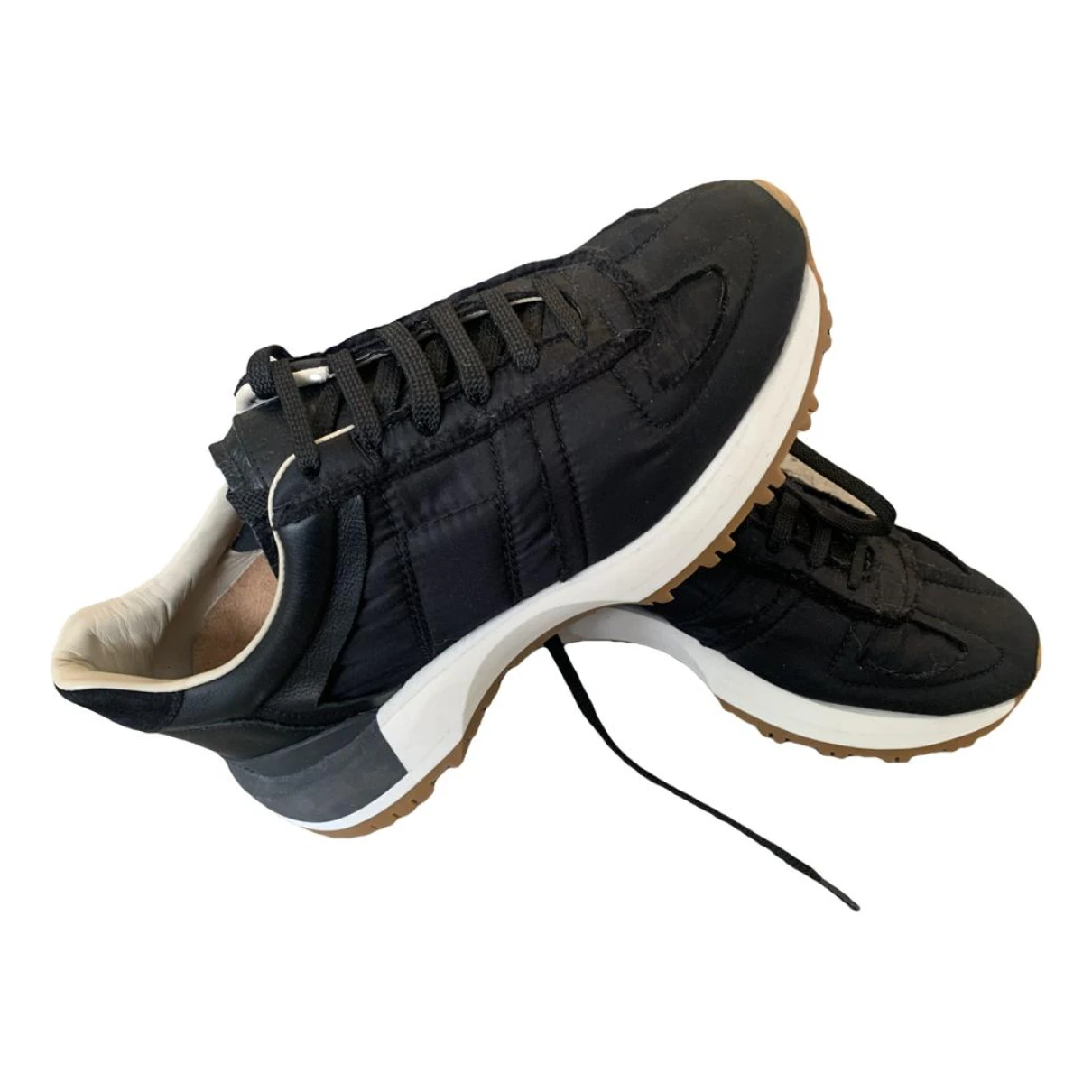 Pre-owned Maison Margiela Cloth Trainers In Black