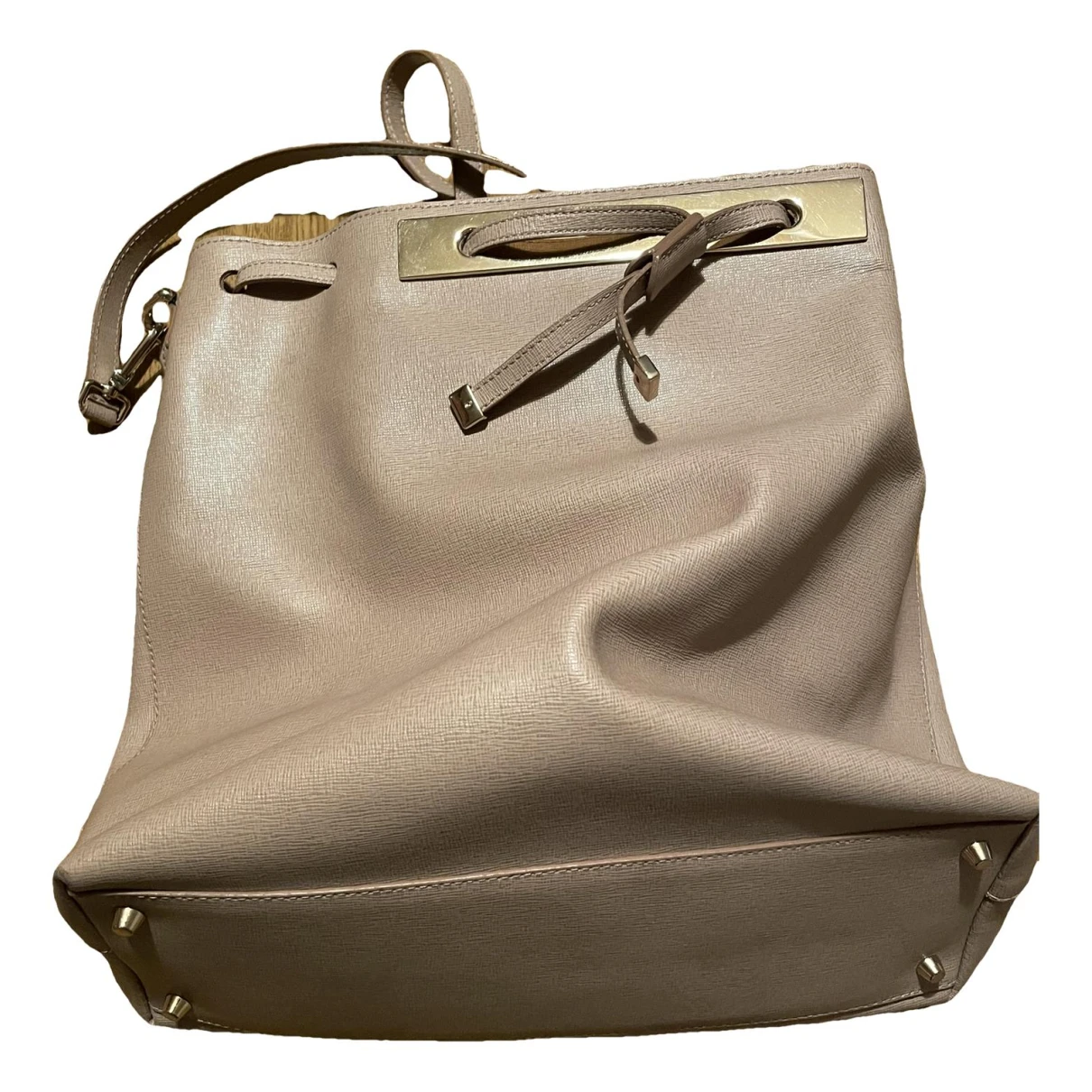 Pre-owned Furla Candy Bag Leather Handbag In Beige
