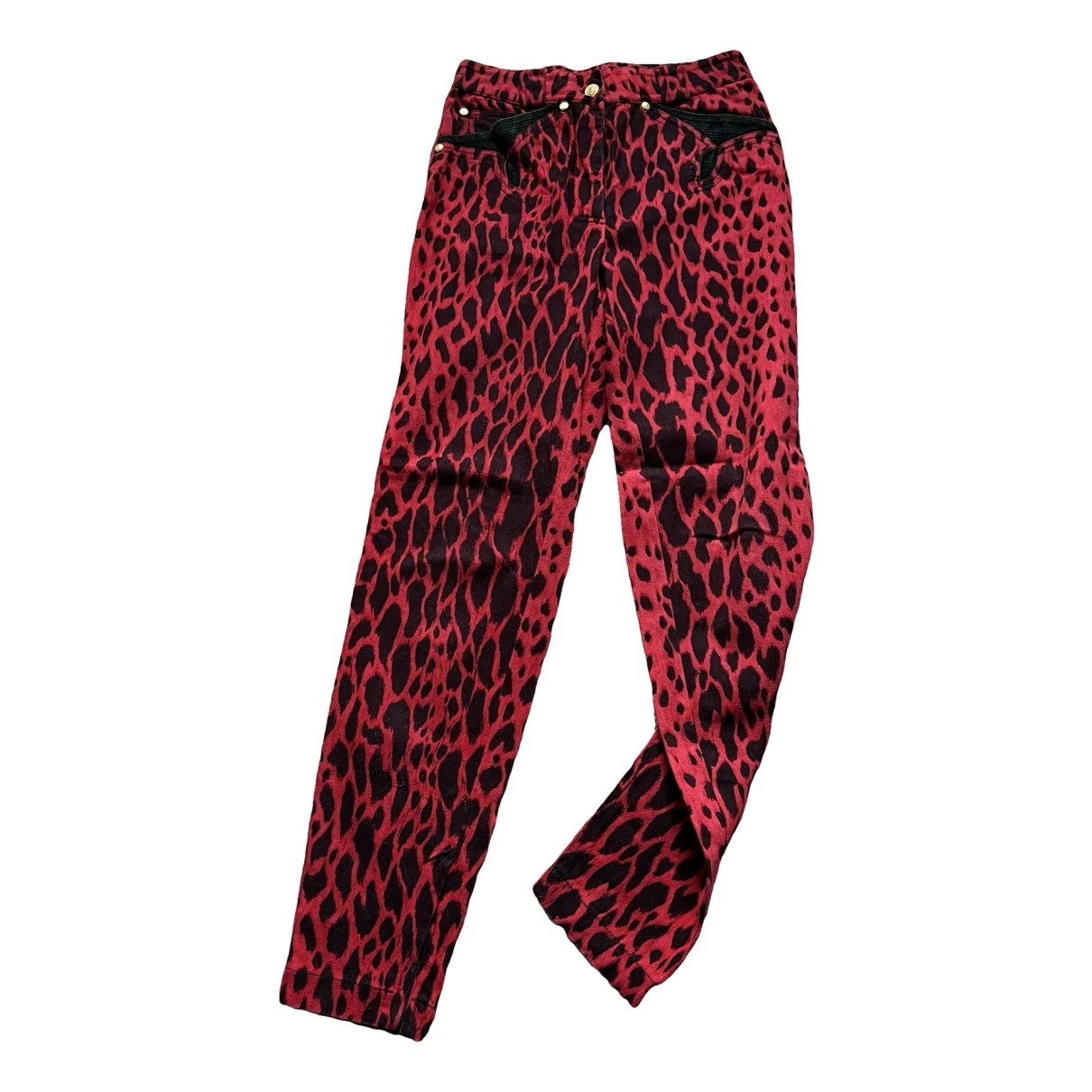 Pre-owned Versace Trousers In Red