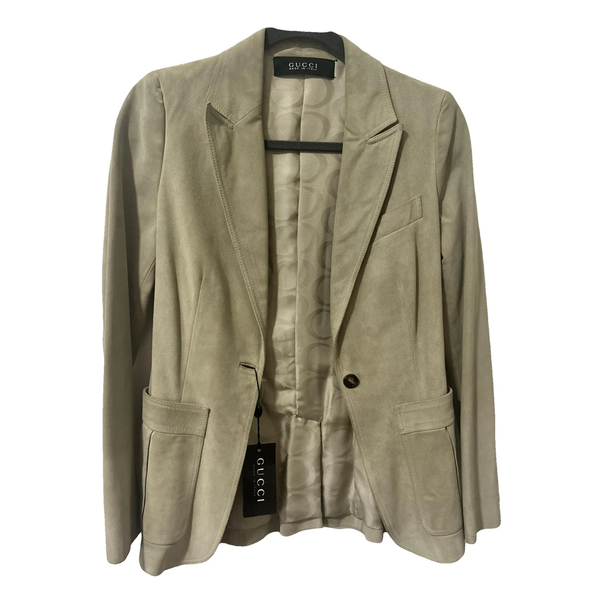 Pre-owned Gucci Leather Blazer In Beige