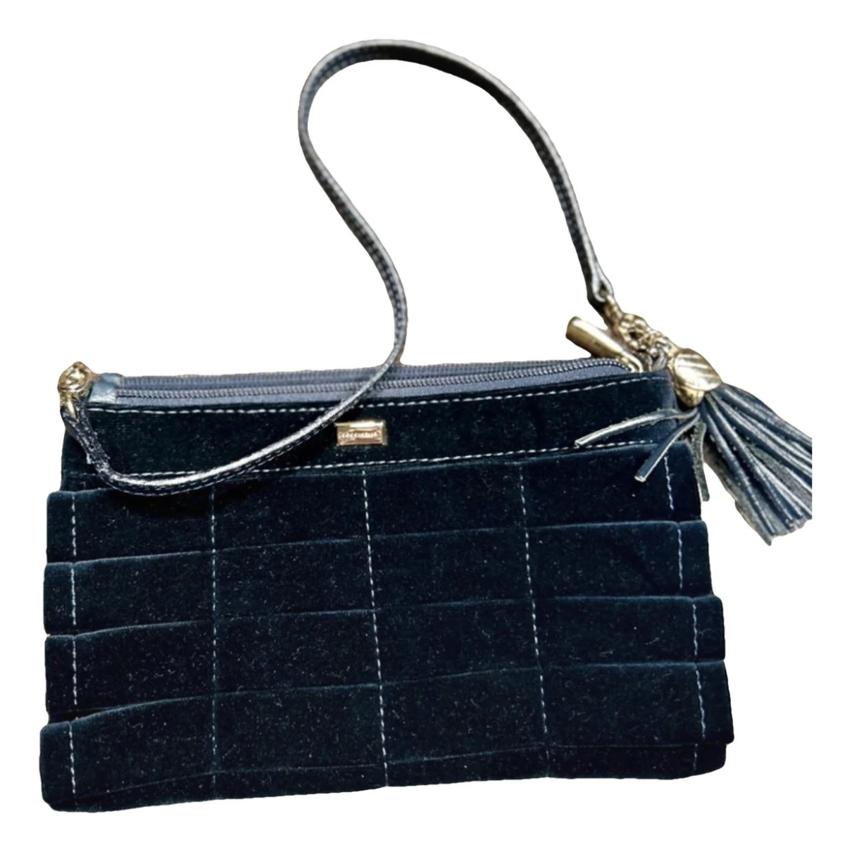 Pre-owned Coccinelle Velvet Clutch Bag In Blue