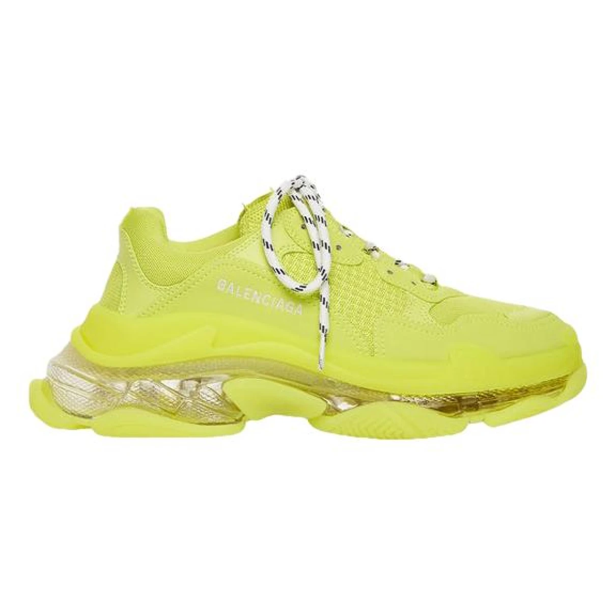 Pre-owned Balenciaga Triple S Cloth Trainers In Yellow