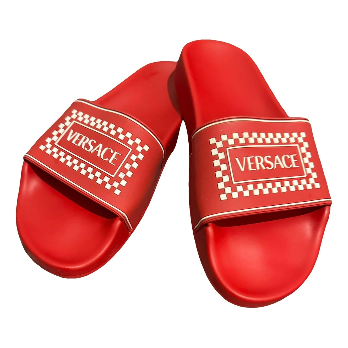 Pre-owned Versace Mules In Red
