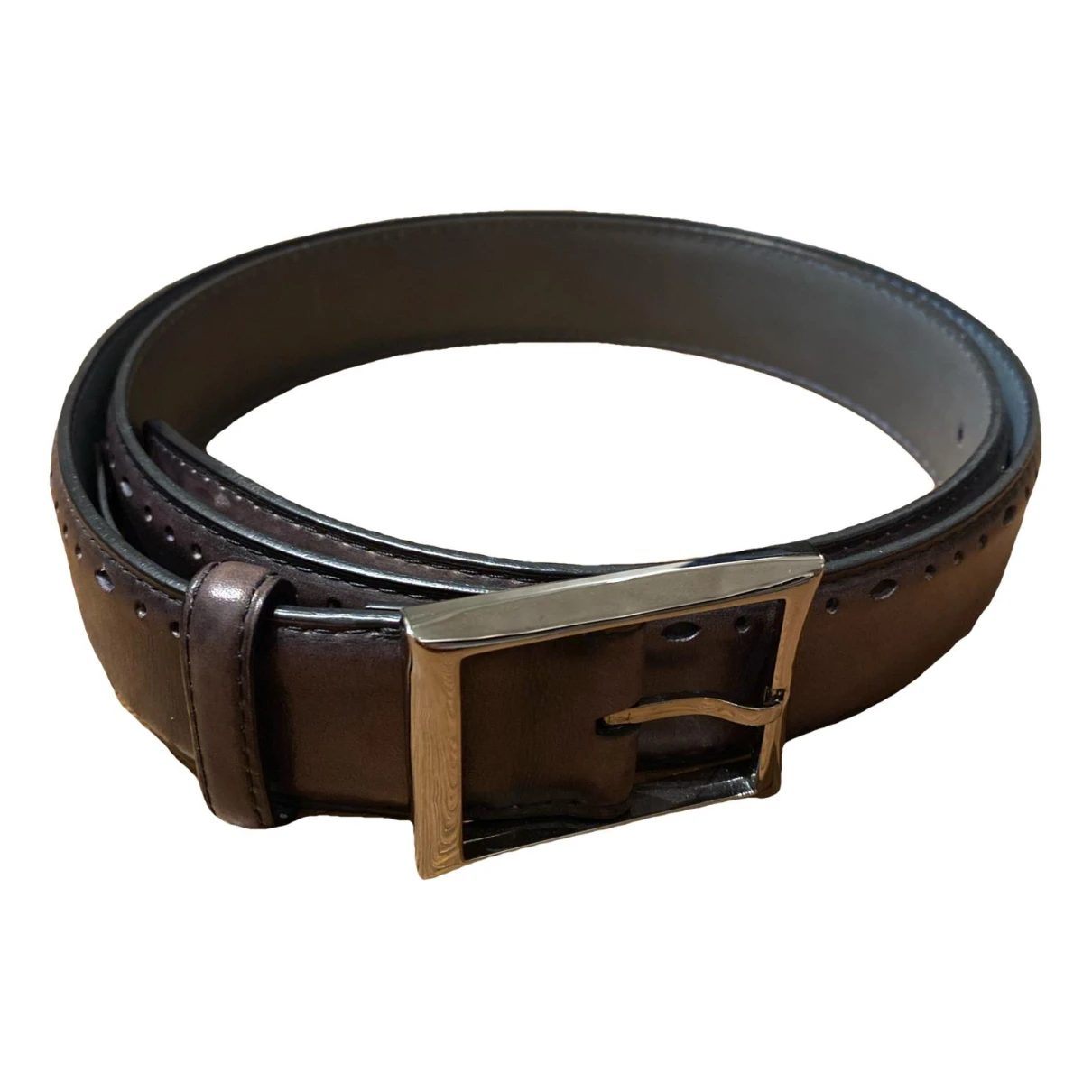 Pre-owned Berluti Leather Belt In Grey