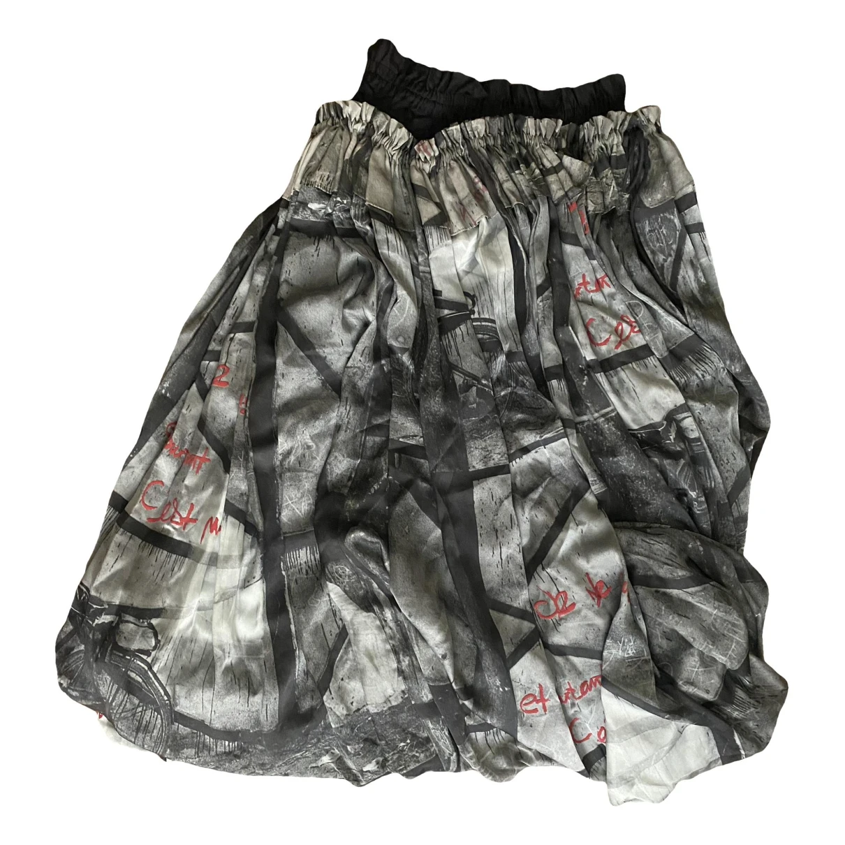 Pre-owned Yohji Yamamoto Maxi Skirt In Grey