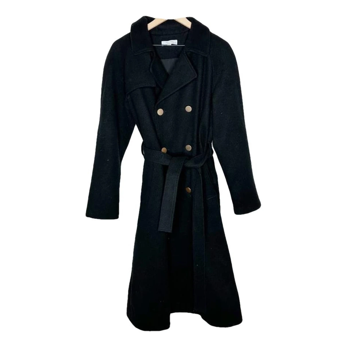 Pre-owned Adam Lippes Wool Trench Coat In Black