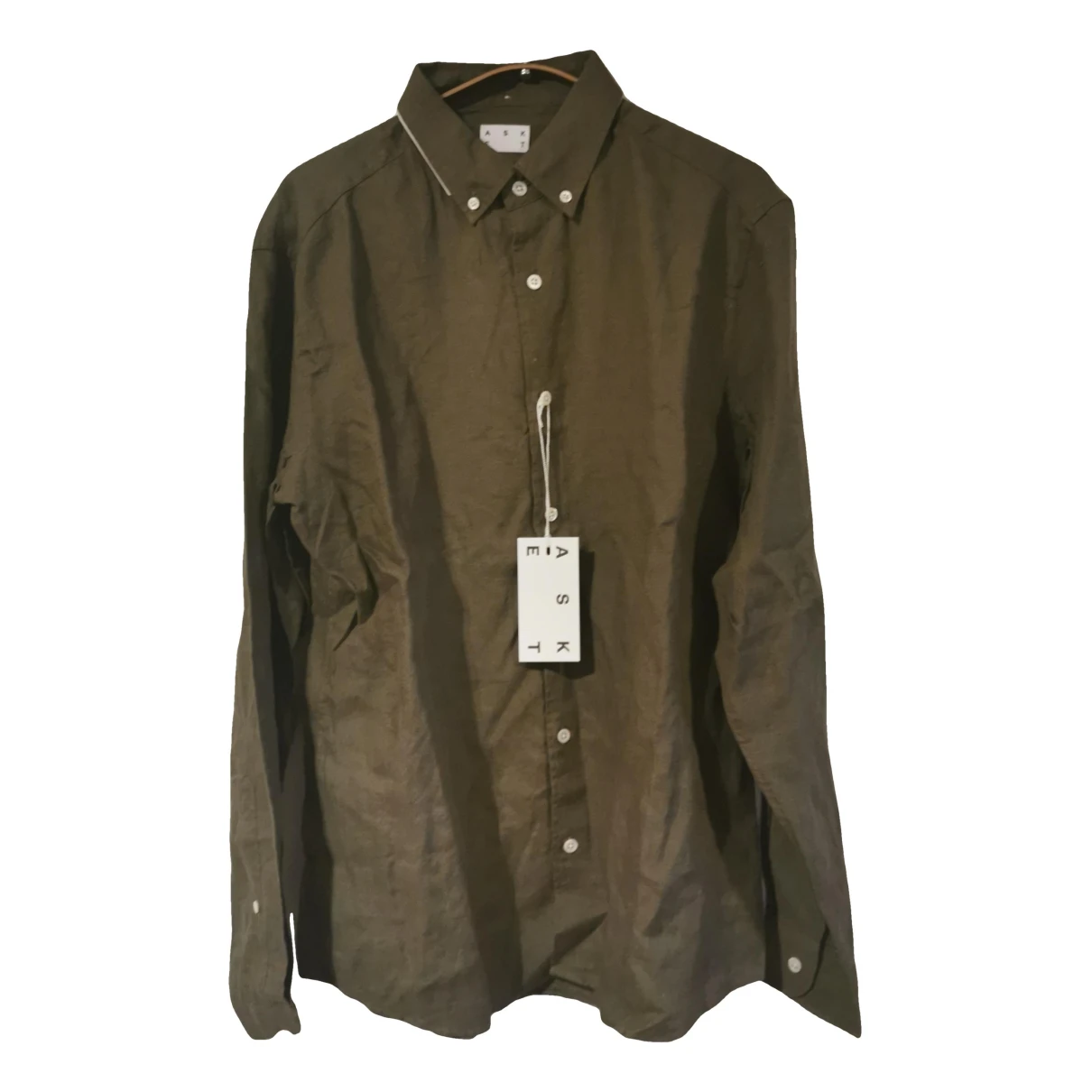 Pre-owned Asket Linen Shirt In Khaki