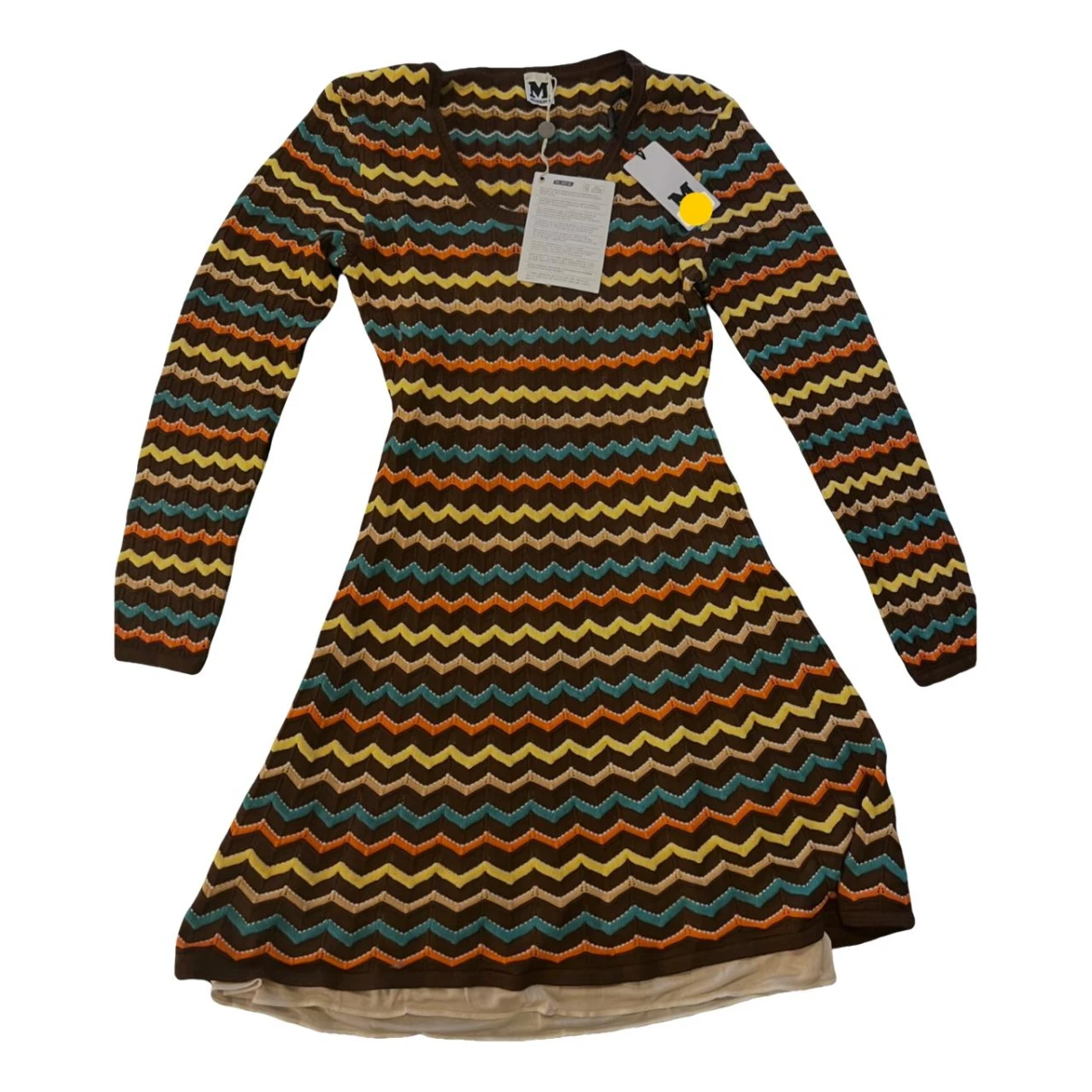 Pre-owned M Missoni Mini Dress In Brown