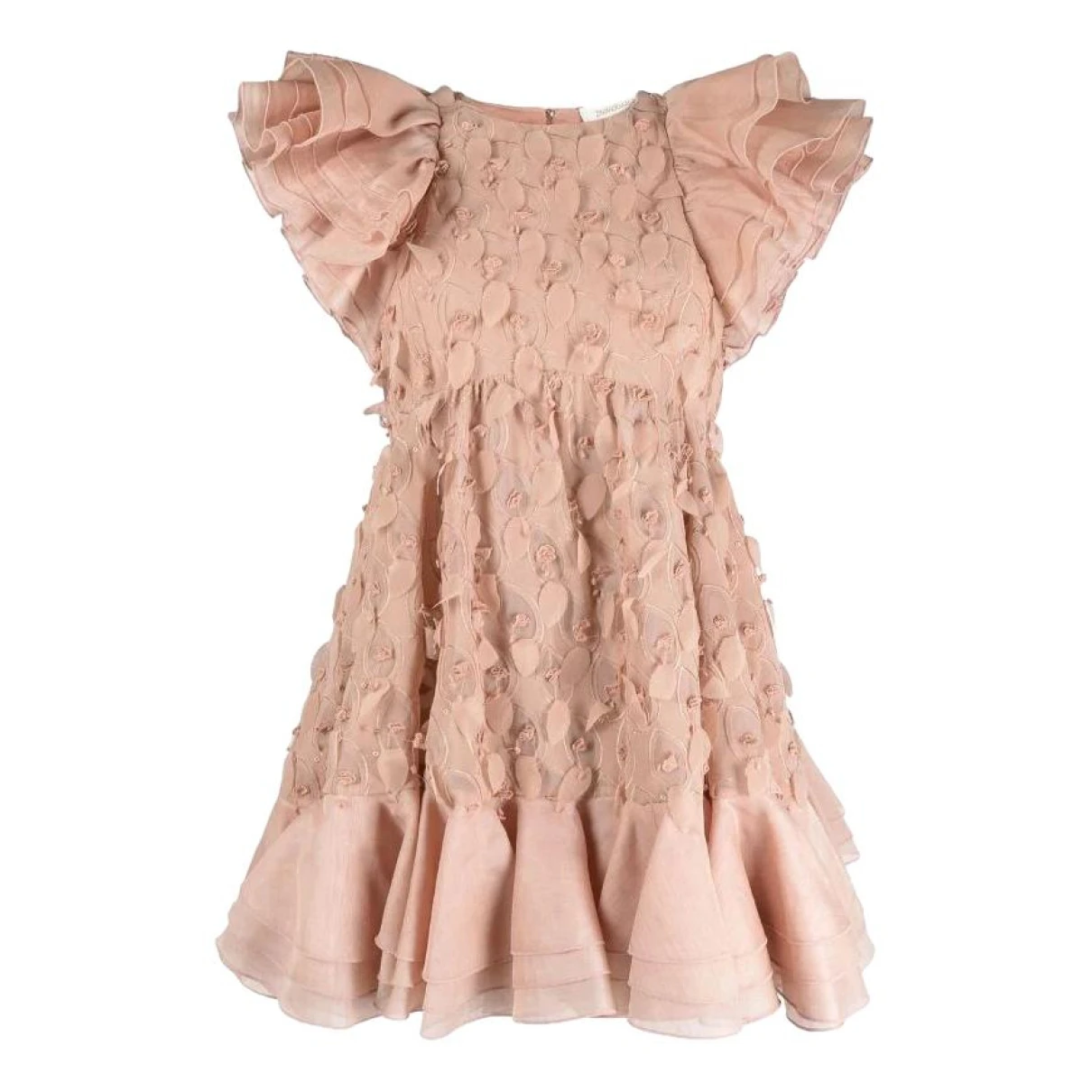 Pre-owned Zimmermann Linen Mini Dress In Pink