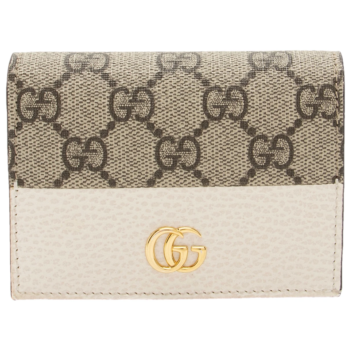 Pre-owned Gucci Marmont Cloth Wallet In White