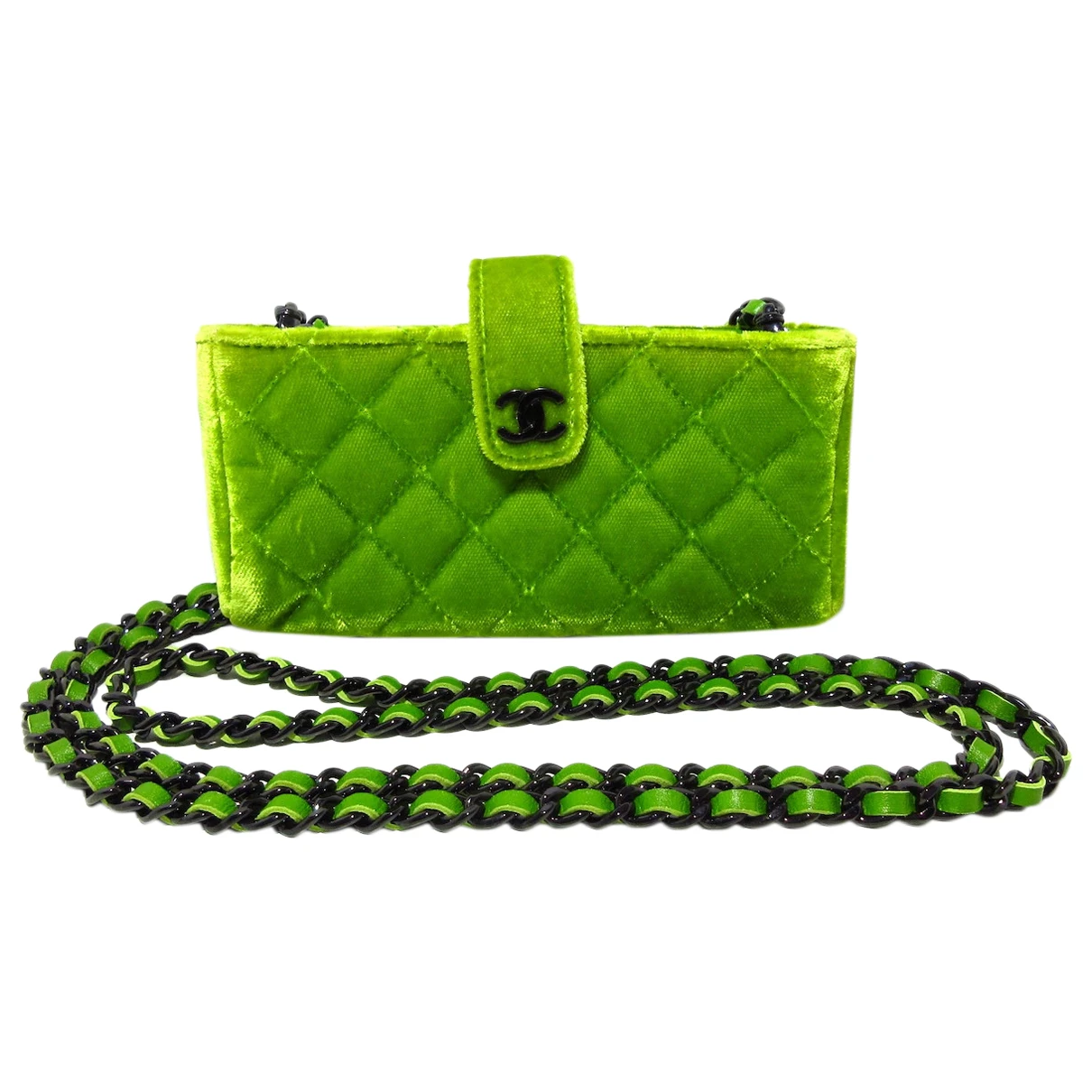 Pre-owned Chanel Cloth Purse In Green
