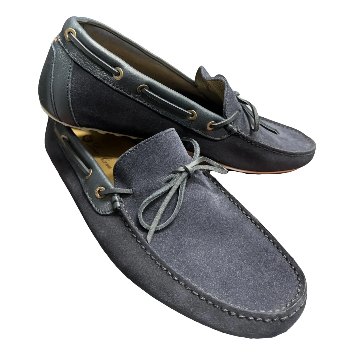 Pre-owned Loro Piana Flats In Navy