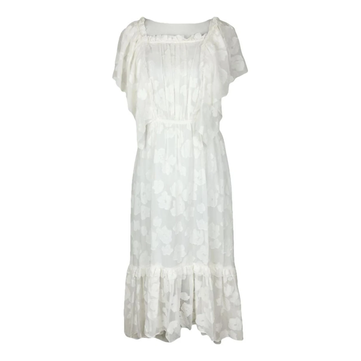 Pre-owned Ulla Johnson Silk Mid-length Dress In White