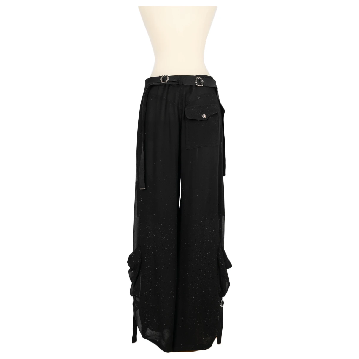 Pre-owned Dior Silk Trousers In Black