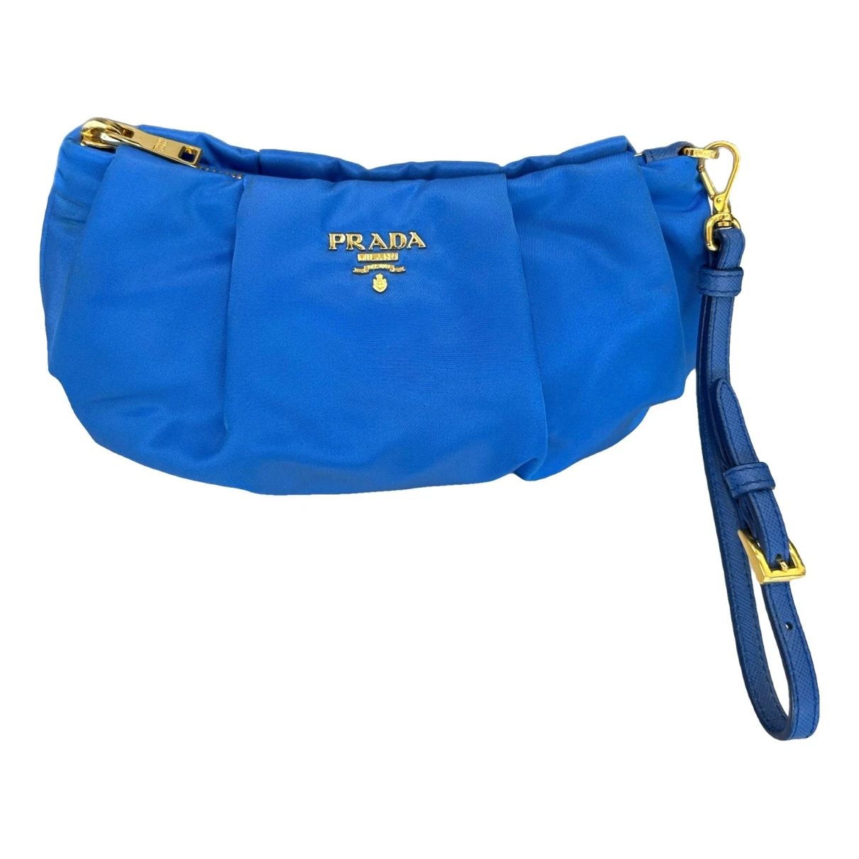 Pre-owned Prada Tessuto Clutch Bag In Blue