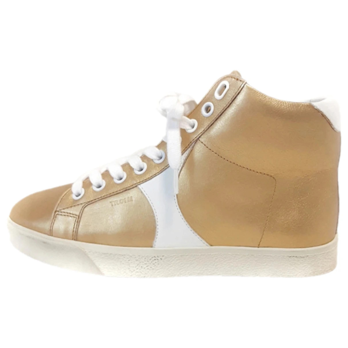 Pre-owned Celine Leather Trainers In Gold