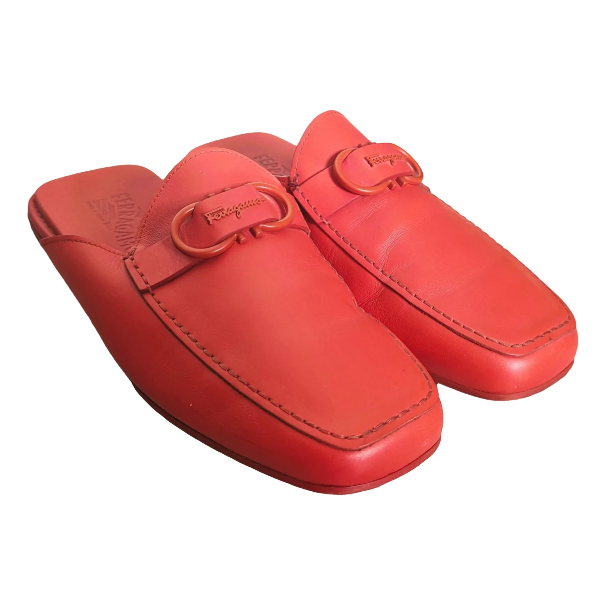 Pre-owned Ferragamo Leather Sandals In Orange